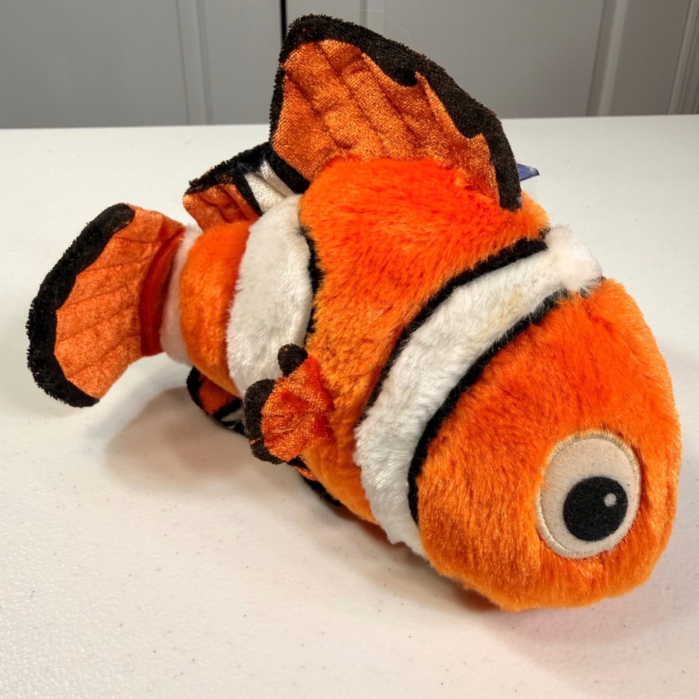 Disney Finding Nemo Mini Bean Bag Plush 8 Inch Orange Clownfish Toy Pixar 8"